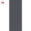 Cornwall 3 Panel Solid Wood Internal Door Pair UK Made DD6404 - Eco-Urban® Stormy Grey Premium Primed