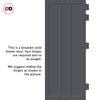Cornwall 3 Panel Solid Wood Internal Door Pair UK Made DD6404 - Eco-Urban® Stormy Grey Premium Primed