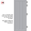 Cornwall 3 Panel Solid Wood Internal Door Pair UK Made DD6404 - Eco-Urban® Mist Grey Premium Primed