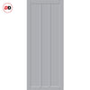 Cornwall 3 Panel Solid Wood Internal Door UK Made DD6404 - Eco-Urban® Mist Grey Premium Primed