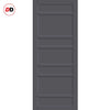 Top Mounted Black Sliding Track & Solid Wood Door - Eco-Urban® Metropolitan 7 Panel Solid Wood Door DD6405 - Stormy Grey Premium Primed