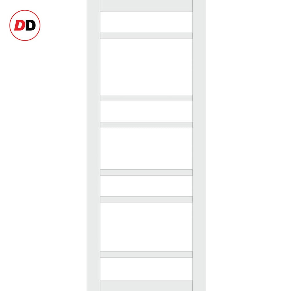 Handmade Eco-Urban Metropolitan 7 Pane Solid Wood Internal Door UK Made DD6405G Clear Glass - Eco-Urban® Cloud White Premium Primed