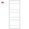 Bespoke Room Divider - Eco-Urban® Metropolitan Door DD6405F - Frosted Glass with Full Glass Side - Premium Primed - Colour & Size Options