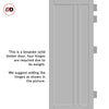 Melville 3 Panel Solid Wood Internal Door Pair UK Made DD6409 - Eco-Urban® Mist Grey Premium Primed