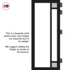 Eco-Urban Suburban 4 Pane Solid Wood Internal Door Pair UK Made DD6411G Clear Glass(2 FROSTED CORNER PANES)- Eco-Urban® Shadow Black Premium Primed