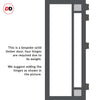 Eco-Urban Suburban 4 Pane Solid Wood Internal Door Pair UK Made DD6411G Clear Glass(2 FROSTED CORNER PANES)- Eco-Urban® Stormy Grey Premium Primed