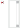 Handmade Eco-Urban Suburban 4 Pane Door DD6411G Clear Glass(2 FROSTED CORNER PANES)- White Premium Primed