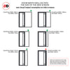 Bespoke Room Divider - Eco-Urban® Suburban Door DD6411CF Clear Glass (2 FROSTED CORNER PANES) - ThruEasi Room Divider with Full Glass Side - Colour Options