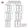 Bespoke Room Divider - Eco-Urban® Hampton Door Pair DD6413C - Clear Glass with Full Glass Sides - Premium Primed - Colour & Size Options