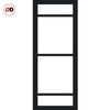 Bespoke Room Divider - Eco-Urban® Malvan Door Pair DD6414C - Clear Glass with Full Glass Sides - Premium Primed - Colour & Size Options