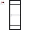 Room Divider - Handmade Eco-Urban® Malvan Door DD6414C - Clear Glass - Premium Primed - Colour & Size Options