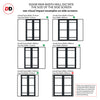Bespoke Room Divider - Eco-Urban® Malvan Door Pair DD6414C - Clear Glass with Full Glass Sides - Premium Primed - Colour & Size Options