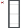 Room Divider - Handmade Eco-Urban® Malvan Door DD6414F - Frosted Glass - Premium Primed - Colour & Size Options