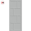 Kochi 8 Panel Solid Wood Internal Door UK Made DD6415 - Eco-Urban® Mist Grey Premium Primed