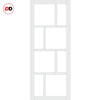 Urban Ultimate® Room Divider Kochi 8 Pane Door Pair DD6415F - Frosted Glass with Full Glass Side - Colour & Size Options