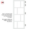 Eco-Urban Kochi 8 Pane Solid Wood Internal Door Pair UK Made DD6415G Clear Glass - Eco-Urban® Cloud White Premium Primed