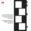 Eco-Urban Cusco 4 Pane 4 Panel Solid Wood Internal Door Pair UK Made DD6416G Clear Glass - Eco-Urban® Shadow Black Premium Primed