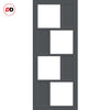 Room Divider - Handmade Eco-Urban® Cusco 4 Panel Door DD6416C - Clear Glass - Premium Primed - Colour & Size Options