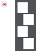 Room Divider - Handmade Eco-Urban® Cusco 4 Panel Door DD6416F - Frosted Glass - Premium Primed - Colour & Size Options