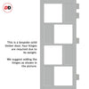 Handmade Eco-Urban Cusco 4 Pane 4 Panel Door Pair DD6416G Clear Glass  - Light Grey Premium Primed