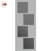 Urban Ultimate® Room Divider Cusco 4 Pane 4 Panel Door Pair DD6416T - Tinted Glass with Full Glass Sides - Colour & Size Options