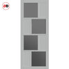 Urban Ultimate® Room Divider Cusco 4 Pane 4 Panel Door Pair DD6416T - Tinted Glass with Full Glass Side - Colour & Size Options