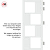 Handmade Eco-Urban Cusco 4 Pane 4 Panel Door Pair DD6416G Clear Glass - White Premium Primed
