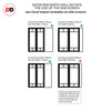 Bespoke Room Divider - Eco-Urban® Sydney Door Pair DD6417C - Clear Glass with Full Glass Side - Premium Primed - Colour & Size Options