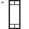 Bespoke Room Divider - Eco-Urban® Sydney Door Pair DD6417C - Clear Glass with Full Glass Side - Premium Primed - Colour & Size Options