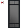 Urban Ultimate® Room Divider Sydney 5 Pane Door Pair DD6417T - Tinted Glass with Full Glass Sides - Colour & Size Options