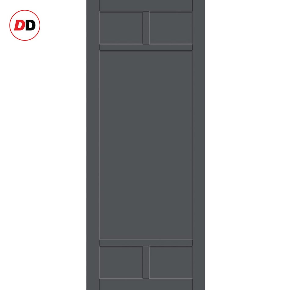 Sydney 5 Panel Solid Wood Internal Door UK Made DD6417 - Eco-Urban® Stormy Grey Premium Primed