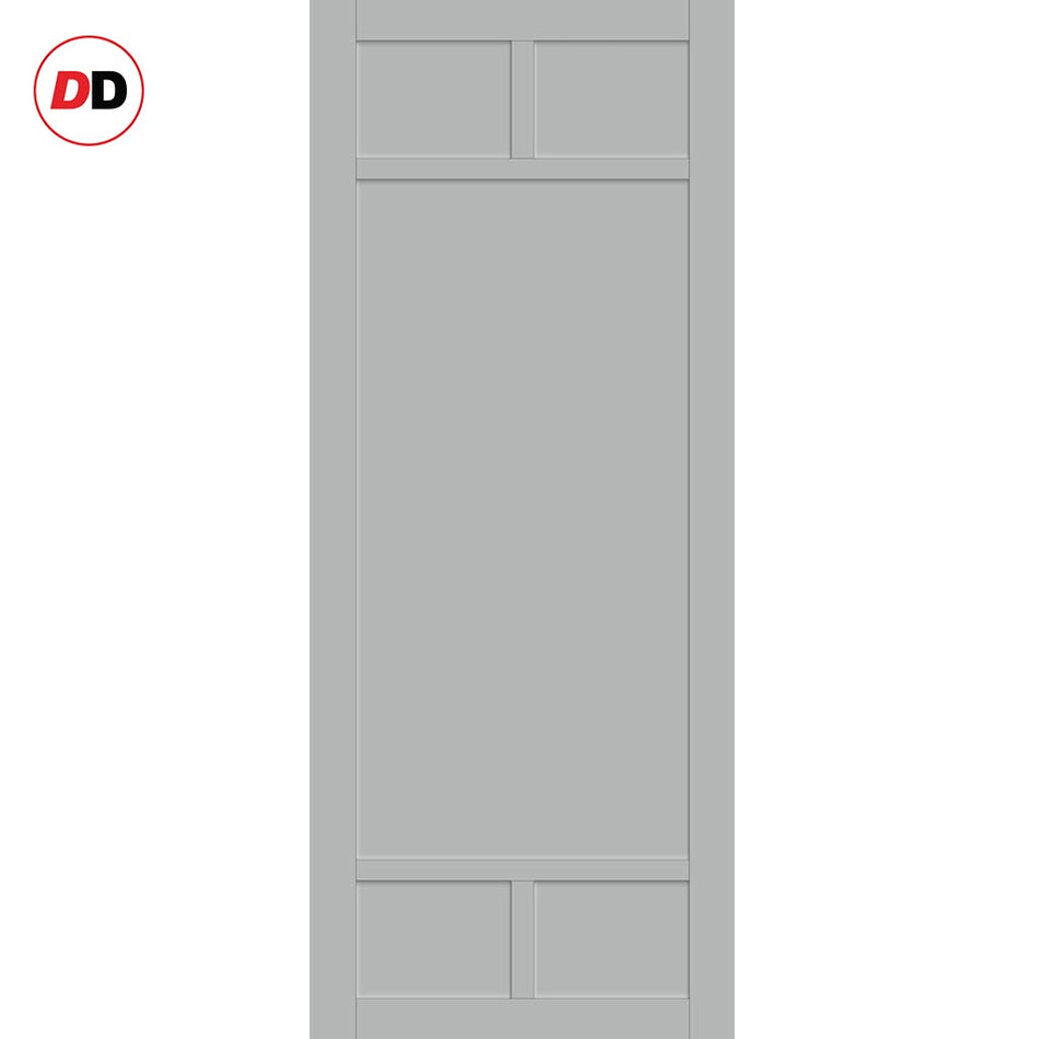 Sydney 5 Panel Solid Wood Internal Door UK Made DD6417 - Eco-Urban® Mist Grey Premium Primed