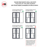 Bespoke Room Divider - Eco-Urban® Cairo Door Pair DD6419F - Frosted Glass with Full Glass Side - Premium Primed - Colour & Size Options