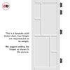 Cairo 6 Panel Solid Wood Internal Door Pair UK Made DD6419 - Eco-Urban® Cloud White Premium Primed