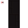 Cairo 6 Panel Solid Wood Internal Door UK Made DD6419 - Eco-Urban® Shadow Black Premium Primed