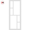 Handmade Eco-Urban® Cairo 6 Pane Single Absolute Evokit Pocket Door DD6419G Clear Glass - Colour & Size Options