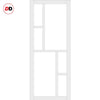 Handmade Eco-Urban Cairo 6 Pane Solid Wood Internal Door UK Made DD6419SG Frosted Glass - Eco-Urban® Cloud White Premium Primed