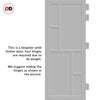 Cairo 6 Panel Solid Wood Internal Door Pair UK Made DD6419 - Eco-Urban® Mist Grey Premium Primed