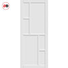 Cairo 6 Panel Solid Wood Internal Door Pair UK Made DD6419 - Eco-Urban® Cloud White Premium Primed