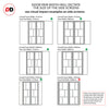 Bespoke Room Divider - Eco-Urban® Milan Door Pair DD6422C - Clear Glass with Full Glass Sides - Premium Primed - Colour & Size Options