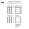 Bespoke Room Divider - Eco-Urban® Milan Door Pair DD6422C - Clear Glass with Full Glass Side - Premium Primed - Colour & Size Options