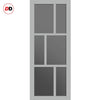 Urban Ultimate® Room Divider Milan 6 Pane Door Pair DD6422T - Tinted Glass with Full Glass Side - Colour & Size Options