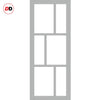 Bespoke Room Divider - Eco-Urban® Milan Door Pair DD6422C - Clear Glass with Full Glass Sides - Premium Primed - Colour & Size Options