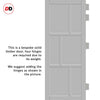 Milan 6 Panel Solid Wood Internal Door Pair UK Made DD6422 - Eco-Urban® Mist Grey Premium Primed