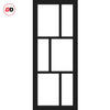 Urban Ultimate® Room Divider Milan 6 Pane Door Pair DD6422F - Frosted Glass with Full Glass Sides - Colour & Size Options