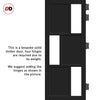 Eco-Urban Tokyo 3 Pane 3 Panel Solid Wood Internal Door Pair UK Made DD6423G Clear Glass - Eco-Urban® Shadow Black Premium Primed