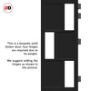 Handmade Eco-Urban Tokyo 3 Pane 3 Panel Door DD6423G Clear Glass - Black Premium Primed