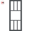 Urban Ultimate® Room Divider Tasmania 7 Pane Door Pair DD6425F - Frosted Glass with Full Glass Sides - Colour & Size Options