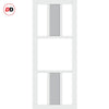 Handmade Eco-Urban® Tasmania 7 Pane Single Evokit Pocket Door DD6425G Clear Glass(1 FROSTED PANE) - Colour & Size Options