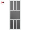 Urban Ultimate® Room Divider Tasmania 7 Pane Door Pair DD6425T - Tinted Glass with Full Glass Sides - Colour & Size Options